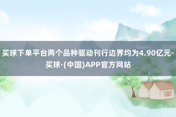 买球下单平台两个品种驱动刊行边界均为4.90亿元-买球·(中国)APP官方网站
