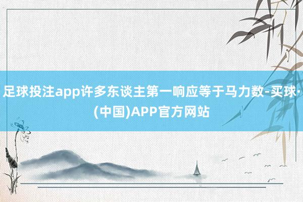 足球投注app许多东谈主第一响应等于马力数-买球·(中国)APP官方网站