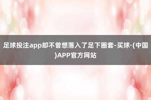 足球投注app却不曾想落入了足下圈套-买球·(中国)APP官方网站