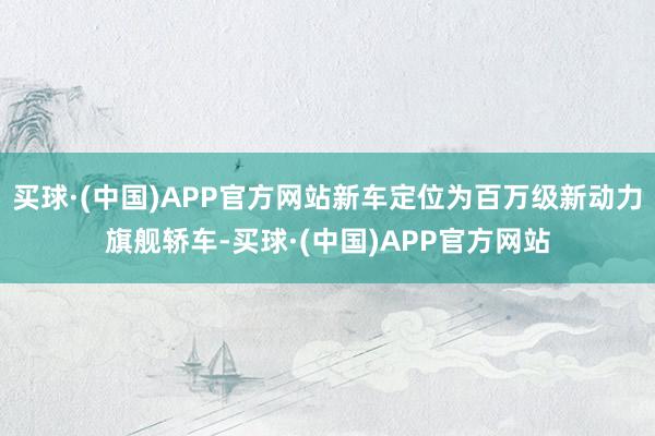 买球·(中国)APP官方网站新车定位为百万级新动力旗舰轿车-买球·(中国)APP官方网站