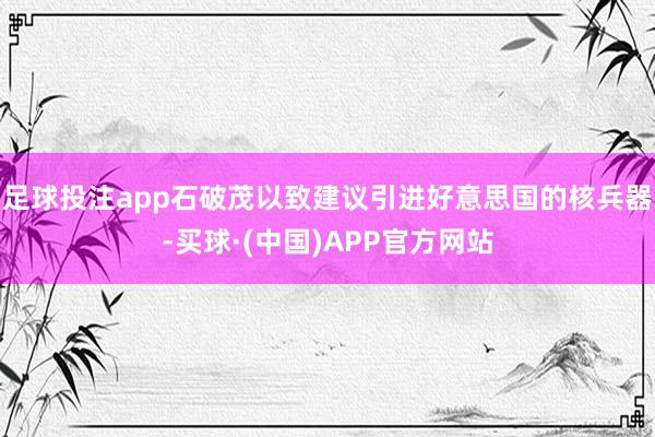 足球投注app石破茂以致建议引进好意思国的核兵器-买球·(中国)APP官方网站