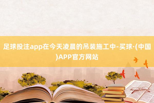 足球投注app在今天凌晨的吊装施工中-买球·(中国)APP官方网站