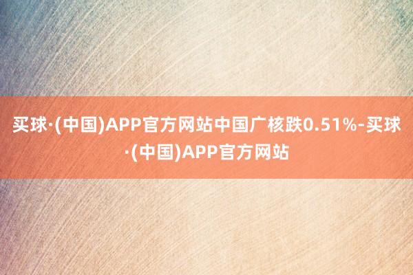买球·(中国)APP官方网站中国广核跌0.51%-买球·(中国)APP官方网站