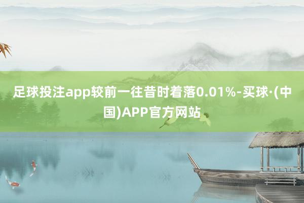 足球投注app较前一往昔时着落0.01%-买球·(中国)APP官方网站