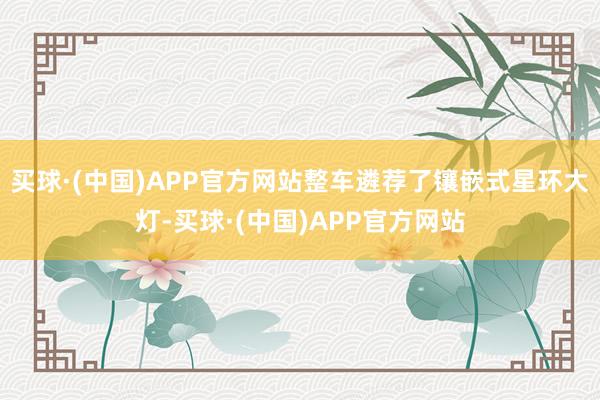 买球·(中国)APP官方网站整车遴荐了镶嵌式星环大灯-买球·(中国)APP官方网站