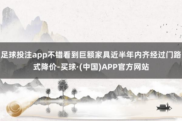 足球投注app不错看到巨额家具近半年内齐经过门路式降价-买球·(中国)APP官方网站