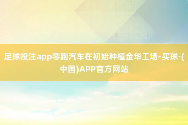 足球投注app零跑汽车在初始种植金华工场-买球·(中国)APP官方网站