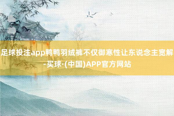 足球投注app鸭鸭羽绒裤不仅御寒性让东说念主宽解-买球·(中国)APP官方网站