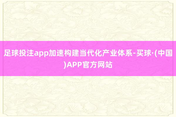 足球投注app加速构建当代化产业体系-买球·(中国)APP官方网站