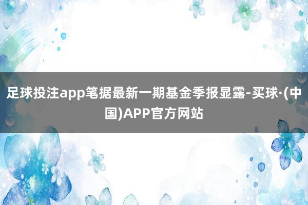 足球投注app笔据最新一期基金季报显露-买球·(中国)APP官方网站