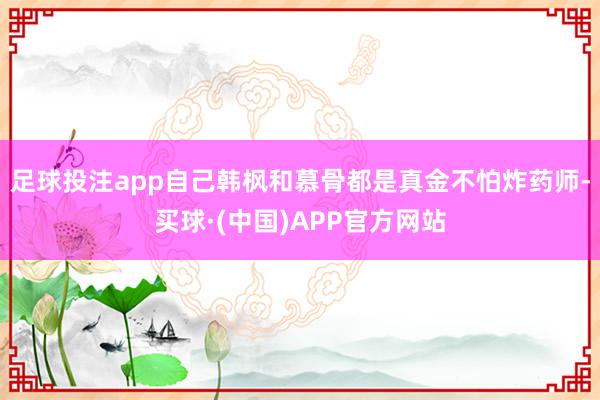 足球投注app自己韩枫和慕骨都是真金不怕炸药师-买球·(中国)APP官方网站