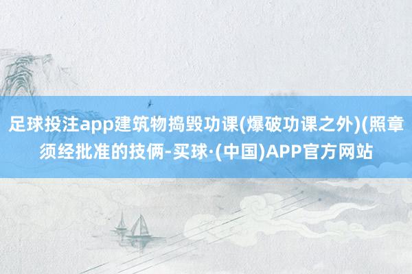 足球投注app建筑物捣毁功课(爆破功课之外)(照章须经批准的技俩-买球·(中国)APP官方网站