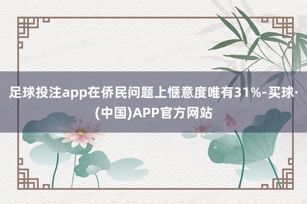 足球投注app在侨民问题上惬意度唯有31%-买球·(中国)APP官方网站