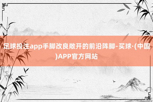 足球投注app手脚改良敞开的前沿阵脚-买球·(中国)APP官方网站