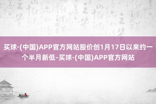 买球·(中国)APP官方网站股价创1月17日以来约一个半月新低-买球·(中国)APP官方网站