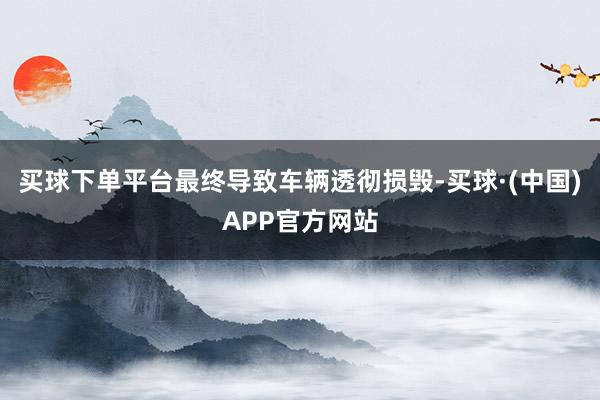 买球下单平台最终导致车辆透彻损毁-买球·(中国)APP官方网站