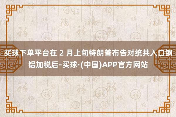 买球下单平台在 2 月上旬特朗普布告对统共入口钢铝加税后-买球·(中国)APP官方网站