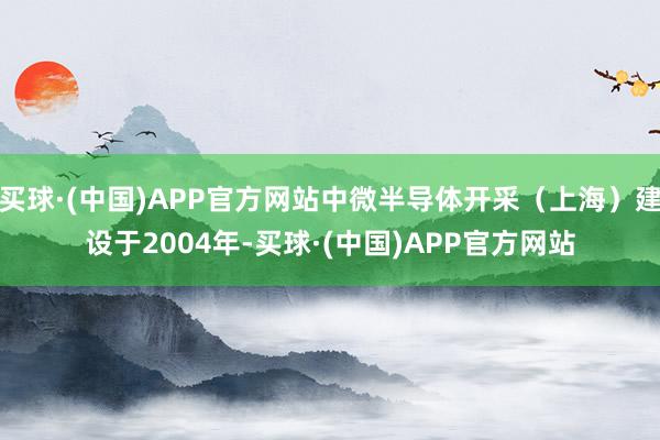 买球·(中国)APP官方网站中微半导体开采（上海）建设于2004年-买球·(中国)APP官方网站