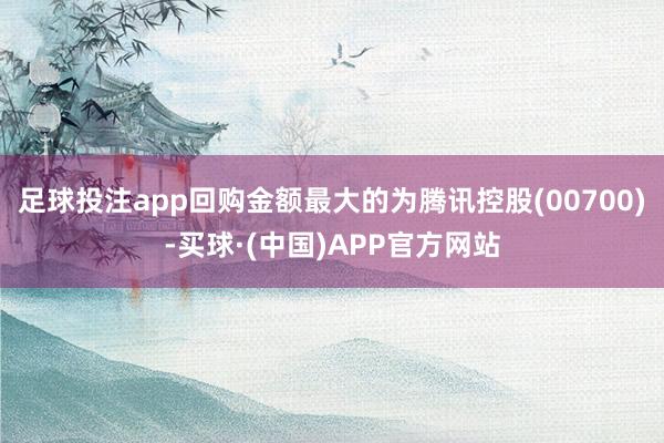 足球投注app回购金额最大的为腾讯控股(00700)-买球·(中国)APP官方网站