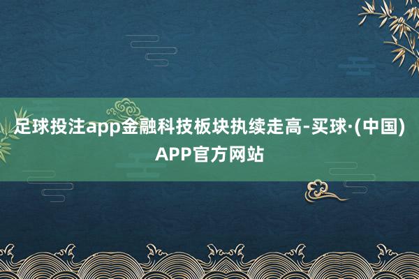 足球投注app金融科技板块执续走高-买球·(中国)APP官方网站