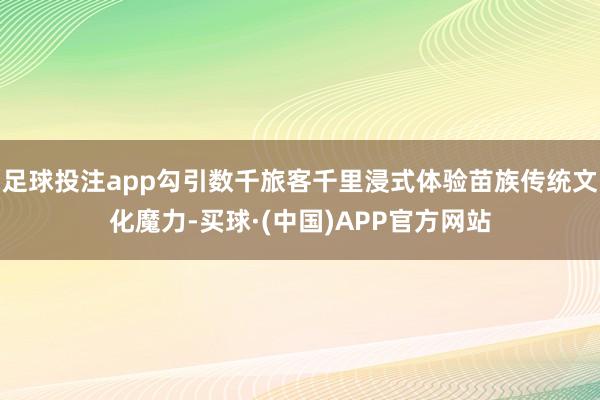 足球投注app勾引数千旅客千里浸式体验苗族传统文化魔力-买球·(中国)APP官方网站