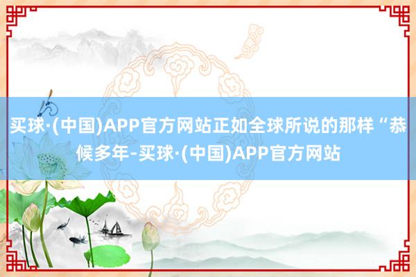 买球·(中国)APP官方网站正如全球所说的那样“恭候多年-买球·(中国)APP官方网站