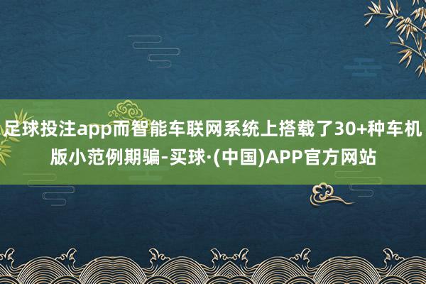 足球投注app而智能车联网系统上搭载了30+种车机版小范例期骗-买球·(中国)APP官方网站
