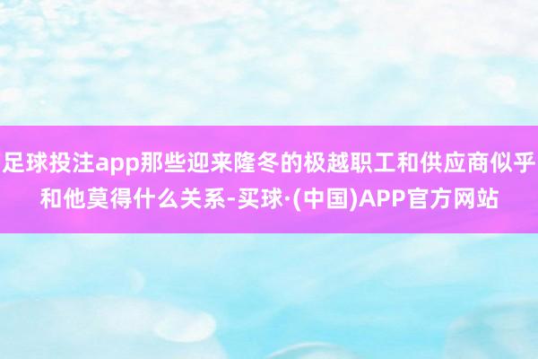 足球投注app那些迎来隆冬的极越职工和供应商似乎和他莫得什么关系-买球·(中国)APP官方网站
