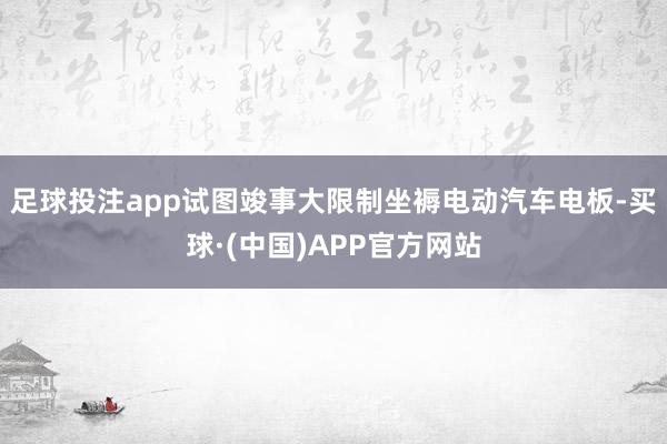 足球投注app试图竣事大限制坐褥电动汽车电板-买球·(中国)APP官方网站