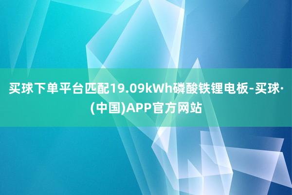 买球下单平台匹配19.09kWh磷酸铁锂电板-买球·(中国)APP官方网站