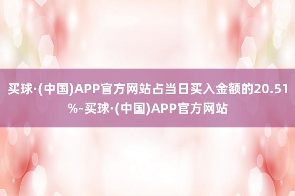 买球·(中国)APP官方网站占当日买入金额的20.51%-买球·(中国)APP官方网站