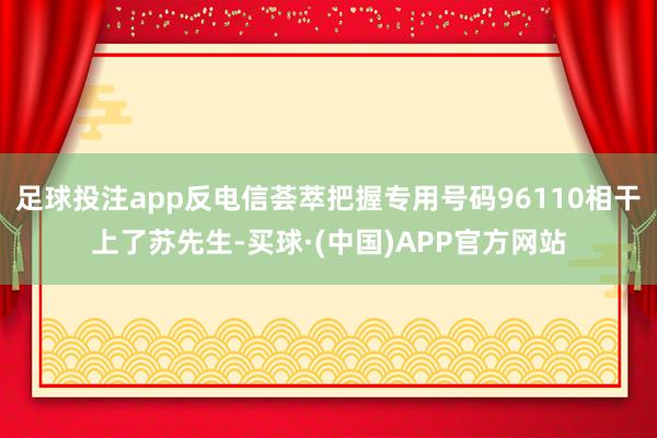 足球投注app反电信荟萃把握专用号码96110相干上了苏先生-买球·(中国)APP官方网站