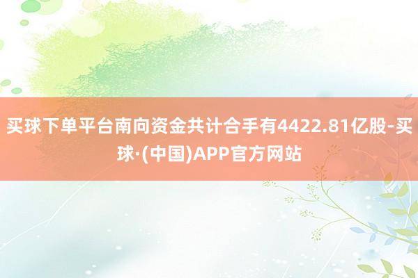 买球下单平台南向资金共计合手有4422.81亿股-买球·(中国)APP官方网站