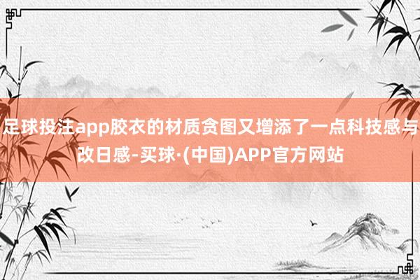 足球投注app胶衣的材质贪图又增添了一点科技感与改日感-买球·(中国)APP官方网站