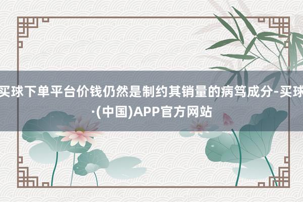 买球下单平台价钱仍然是制约其销量的病笃成分-买球·(中国)APP官方网站