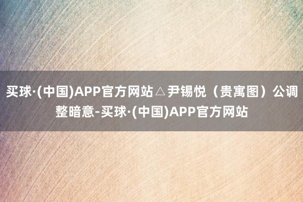 买球·(中国)APP官方网站△尹锡悦（贵寓图）公调整暗意-买球·(中国)APP官方网站