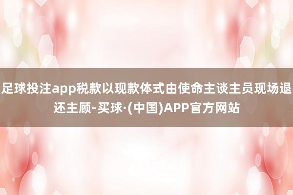 足球投注app税款以现款体式由使命主谈主员现场退还主顾-买球·(中国)APP官方网站