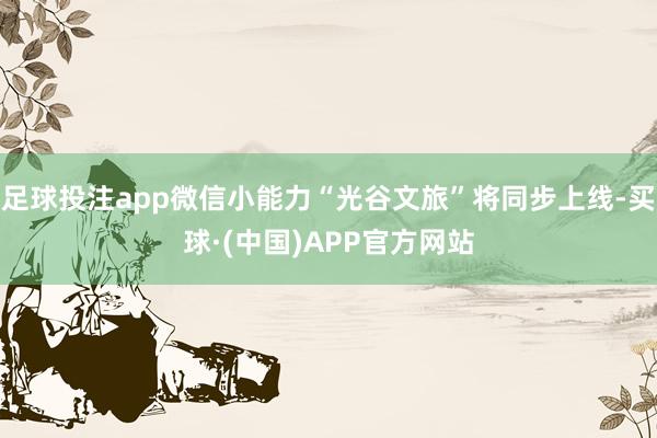 足球投注app微信小能力“光谷文旅”将同步上线-买球·(中国)APP官方网站
