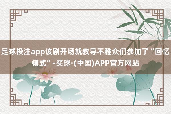 足球投注app该剧开场就教导不雅众们参加了“回忆模式”-买球·(中国)APP官方网站