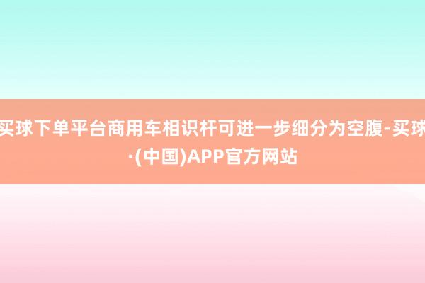 买球下单平台商用车相识杆可进一步细分为空腹-买球·(中国)APP官方网站