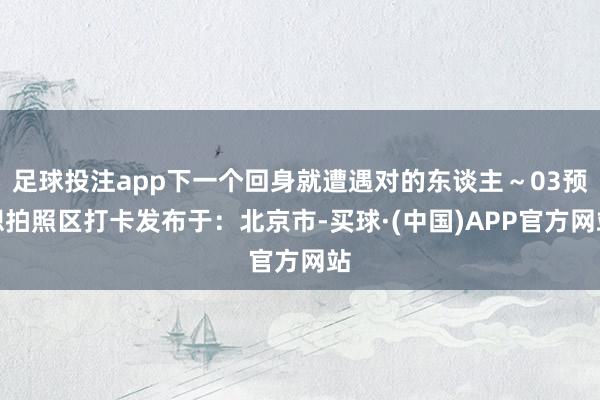 足球投注app下一个回身就遭遇对的东谈主～03预想拍照区打卡发布于：北京市-买球·(中国)APP官方网站