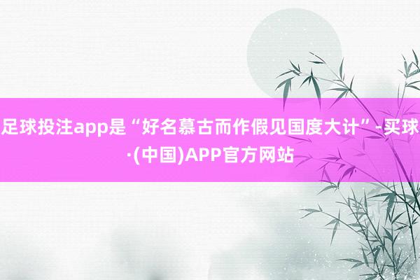 足球投注app是“好名慕古而作假见国度大计”-买球·(中国)APP官方网站