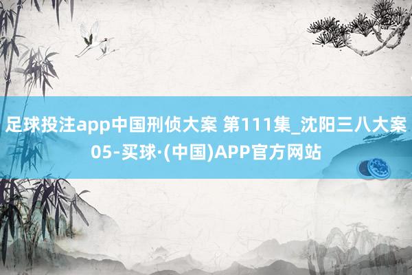 足球投注app中国刑侦大案 第111集_沈阳三八大案05-买球·(中国)APP官方网站