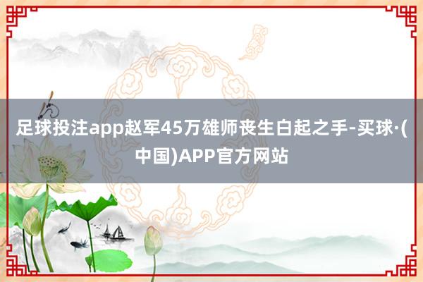 足球投注app赵军45万雄师丧生白起之手-买球·(中国)APP官方网站