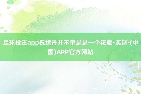 足球投注app祝绪丹并不单是是一个花瓶-买球·(中国)APP官方网站