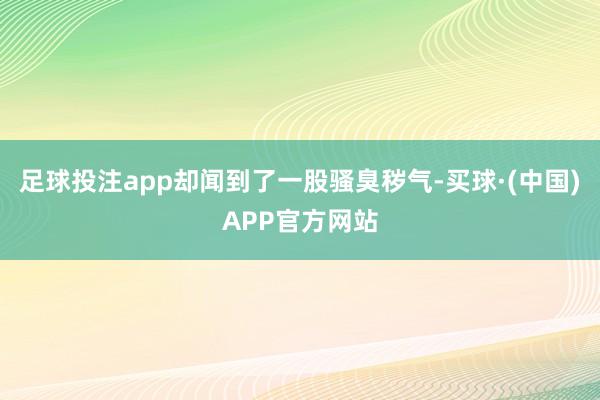 足球投注app却闻到了一股骚臭秽气-买球·(中国)APP官方网站