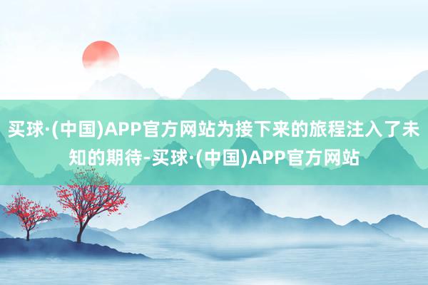 买球·(中国)APP官方网站为接下来的旅程注入了未知的期待-买球·(中国)APP官方网站