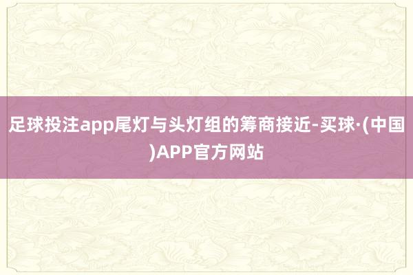 足球投注app尾灯与头灯组的筹商接近-买球·(中国)APP官方网站