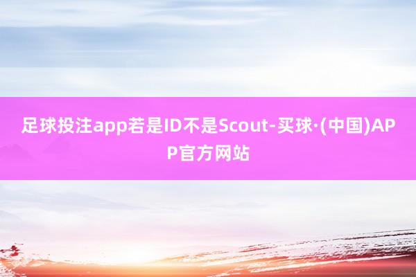 足球投注app若是ID不是Scout-买球·(中国)APP官方网站
