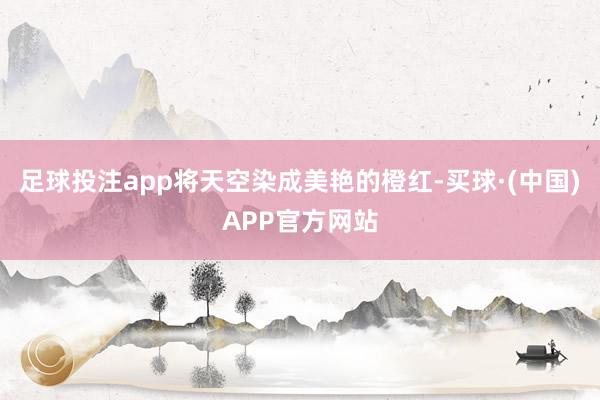 足球投注app将天空染成美艳的橙红-买球·(中国)APP官方网站